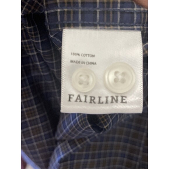 Fairline Stitch Fix Men's Long Sleeve Blue Check Button Down Shirt XL - Picture 6 of 6